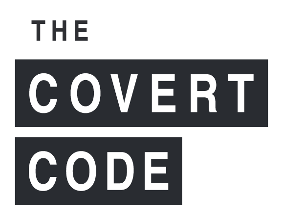 The Covert Code logo representing Anna Covert’s marketing podcast and brand focused on digital strategy and innovation.